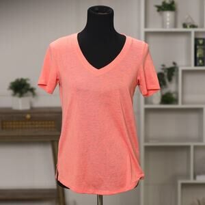 Athleta Classic Relaxed Tencel V-Neck T-Shirt – Coral – Size XS –